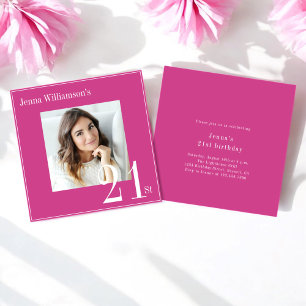Moderna y simple invitación para el 21º cumpleaños