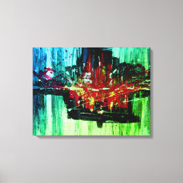 Moderna y única vibrante arte de abstracto verde n