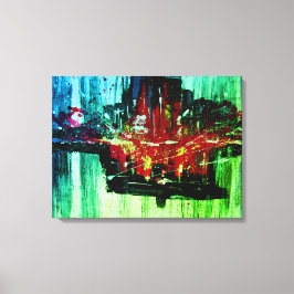 Moderna y única vibrante arte de abstracto verde n