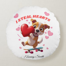 Modernas almohadas de San Valentín sentimental par