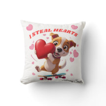 Modernas almohadas de San Valentín sentimental par