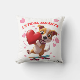 Modernas almohadas de San Valentín sentimental par