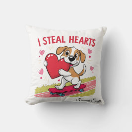 Modernas almohadas de San Valentín sentimental par