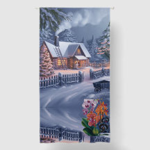 Modernas cortinas de Navidades nevados para decora