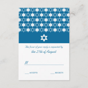 Modernas Estrellas Azules De La Tarjeta RSVP De Da