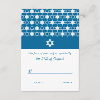 Modernas Estrellas Azules De La Tarjeta RSVP De Da
