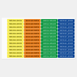 Modernas etiquetas de nombres impermeables para ni