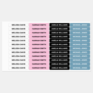 Modernas etiquetas de nombres impermeables para ni