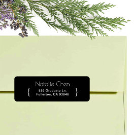 Modernas fuentes elegantes negras Retorno Etiqueta