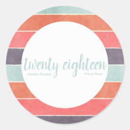 Modernas rayas arcoiris Pegatinas graduados Person