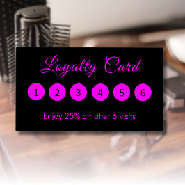 Modernas tarjetas de fidelidad magenta y elegante