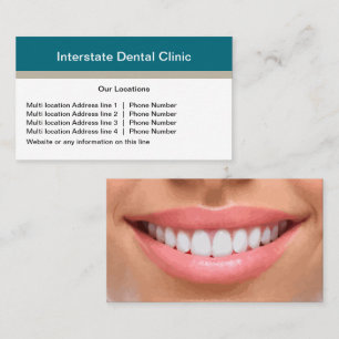 Modernas tarjetas de negocios de dentista de ubica