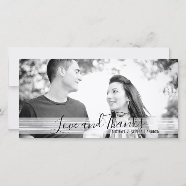 Modernas tarjetas fotográficas de amor y agradecim (Anverso)