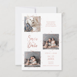 Modernas tres fotos efecto de oro de moda Rosa