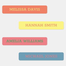 Modernas y vibrantes colores niños etiquetas de no