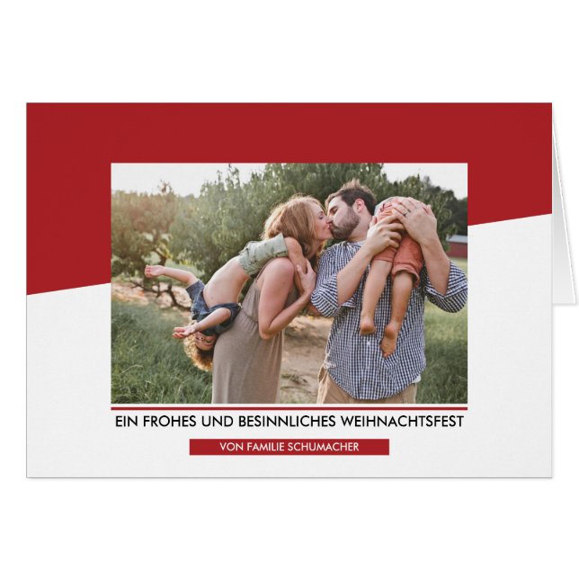 Moderne escribió Weihnachtsfoto-Gruß (Anverso (Horizontal))