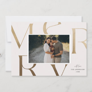 Moderno 1 Foto Falso Oro Feliz Navidad Fiesta