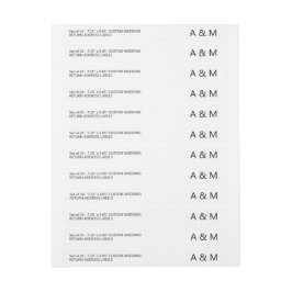 Moderno 24 x Thin Custom Wedding Return Address