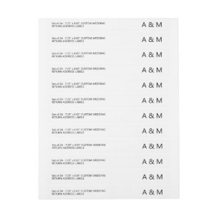 Moderno 24 x Thin Custom Wedding Return Address