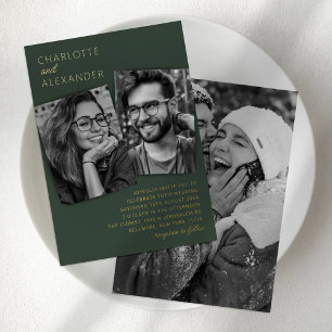 Moderno 3 Boda de fotografía invitación al Relieve