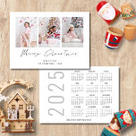 Moderno 3 Foto 2025 Calendario Feliz Navidad<br><div class="desc">Familia Moderna 3 Fotos Calendario 2025 Feliz Navidad. Disponible digitalmente e impreso. Feliz Navidad está en un elegante guión. Reemplace fácilmente las tres imágenes de muestra con las suyas y personalícelas con tus nombres en la parte delantera y feliz saludo de año nuevo en la parte trasera. Un práctico calendario...</div>