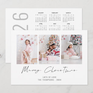 Moderno 3 Foto 2026 Calendario Feliz Navidad