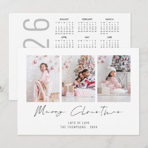 Moderno 3 Foto 2026 Calendario Feliz Navidad