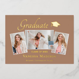 Moderno | 3 Invitación de graduación de Relieve me