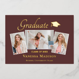 Moderno | 3 Invitación de graduación de Relieve me