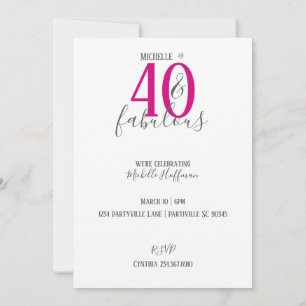 Moderno 40 y fabulosas invitaciones para fiestas d