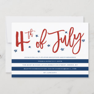 Moderno 4 de julio de la invitación de la fiesta
