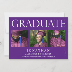 Moderno 4 Invitación de Graduación de Fotografías 