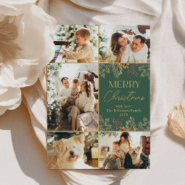 Moderno 5 Collages de fotos Feliz Navidad