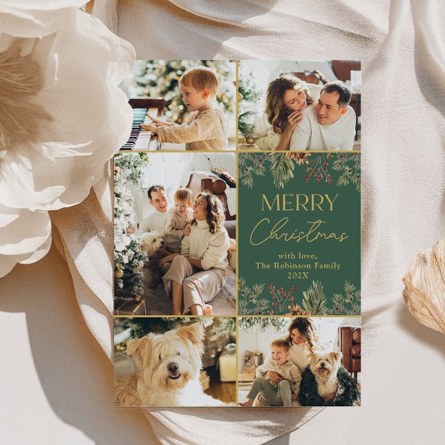 Moderno 5 Collages de fotos Feliz Navidad (Subido por el creador)