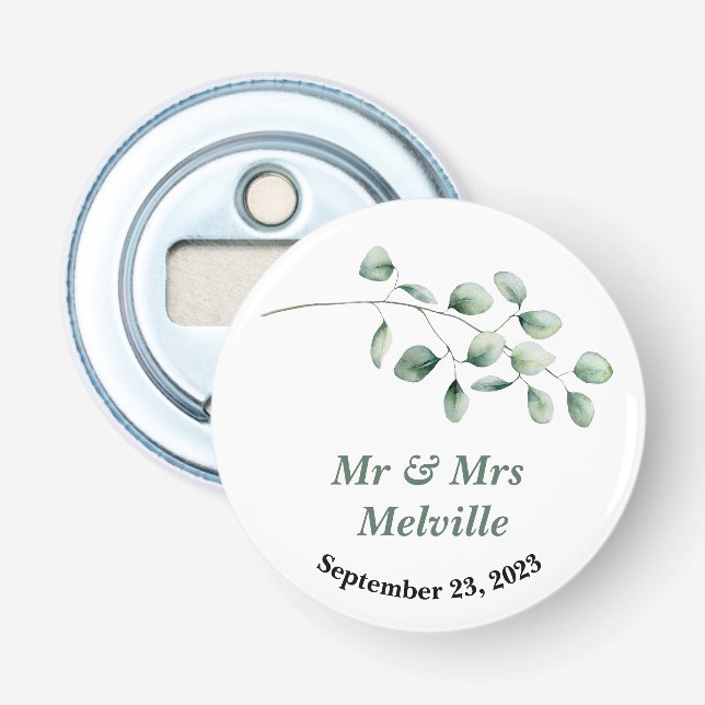 Moderno abrebotellas de apertura de boda favor euc (Anverso)
