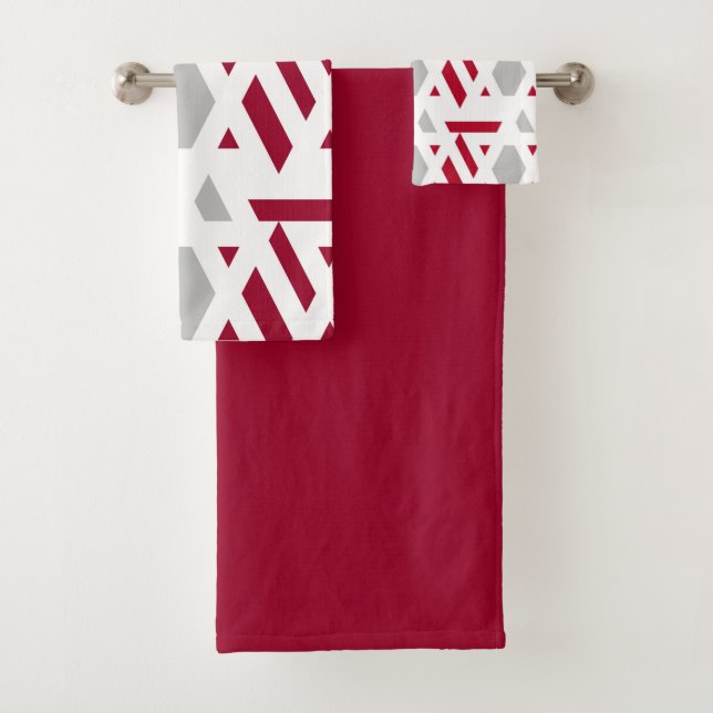 Moderno, abstracto, blanco, rojo, gris claro (In situ)