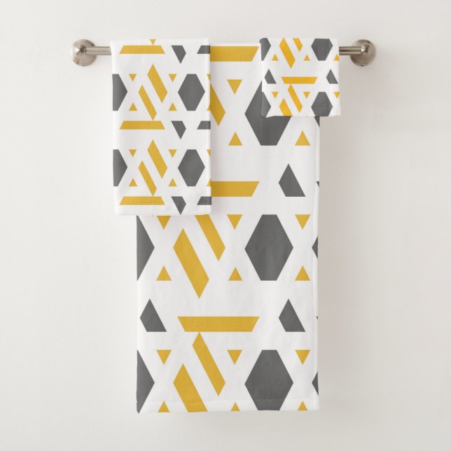 Moderno, abstracto, gris, amarillo mostaza, blanco (In situ)