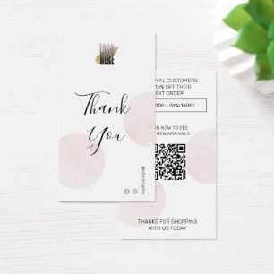 Moderno agradecimiento con logotipo y código QR ro