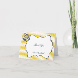 Moderno Agradecimiento de Boda con Raya Azul Amari