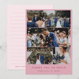 Moderno agradecimiento de colaje de fotos de boda 