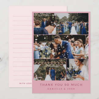 Moderno agradecimiento de colaje de fotos de boda