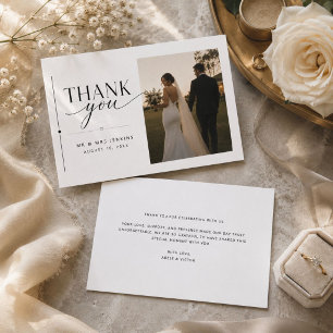 Moderno agradecimiento de foto de pareja de boda c