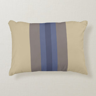 Moderno almohada de acento beige rayado azul