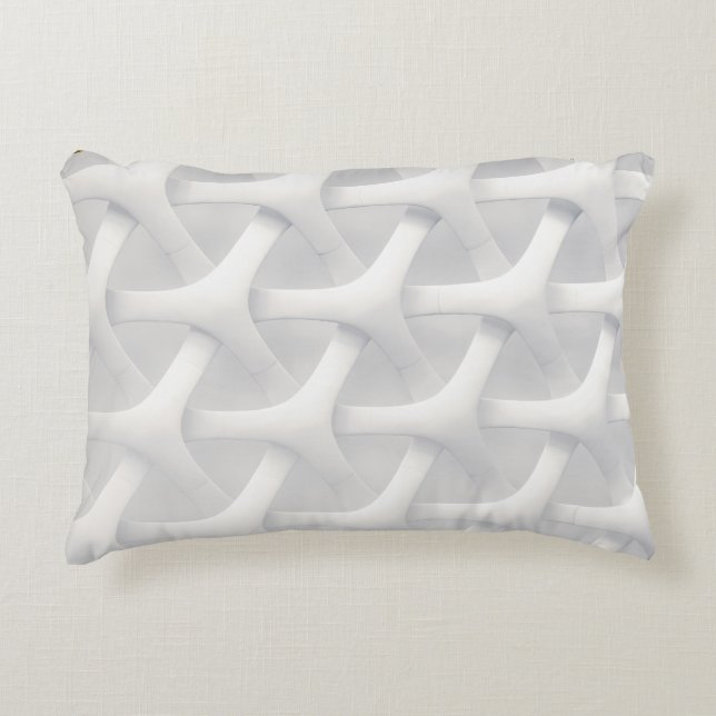 Moderno almohada entrelazada de acento blanco (Anverso)