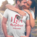 Moderno Amo A Mi Novia | Camiseta fotográfica de c<br><div class="desc">Sorprende a tu novio con esta linda camiseta de mi novia esta navidad,  cumpleaños o aniversario. La camiseta se puede personalizar para tu esposa,  novio,  esposo,  hermano,  mejor amigo,  hermana,  hermano,  hija,  mamá,  tía,  tío,  abuela,  abuelo y más!</div>