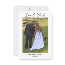 Moderno Amor y Agradecimiento de Boda con Dos Foto