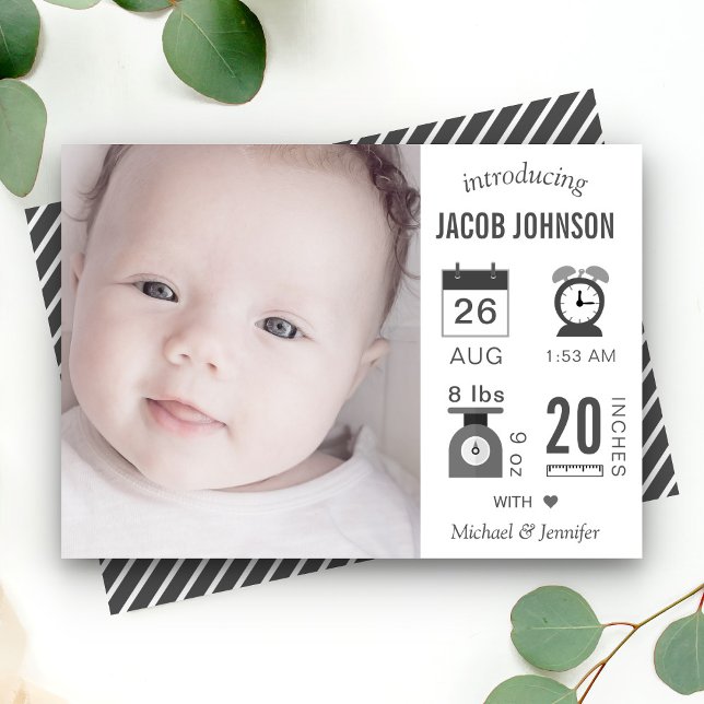 Moderno anuncio de nacimiento de foto infográfica (Subido por el creador)