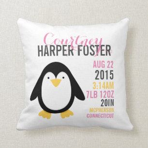 Moderno anuncio de parto de pingüino almohada de g