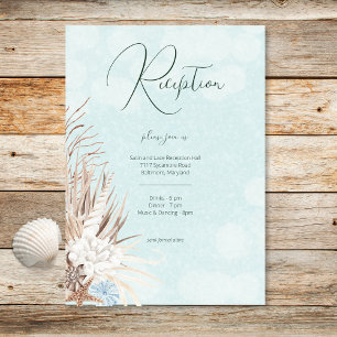 Moderno Aqua Ocean Shells Wedding Recepción