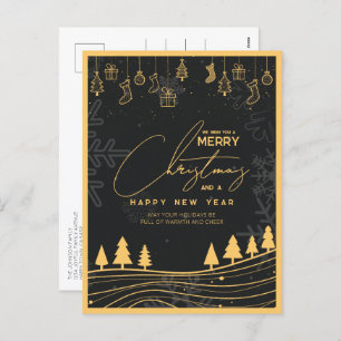 Moderno Árbol de Navidad Clásico y Oro Ornamento